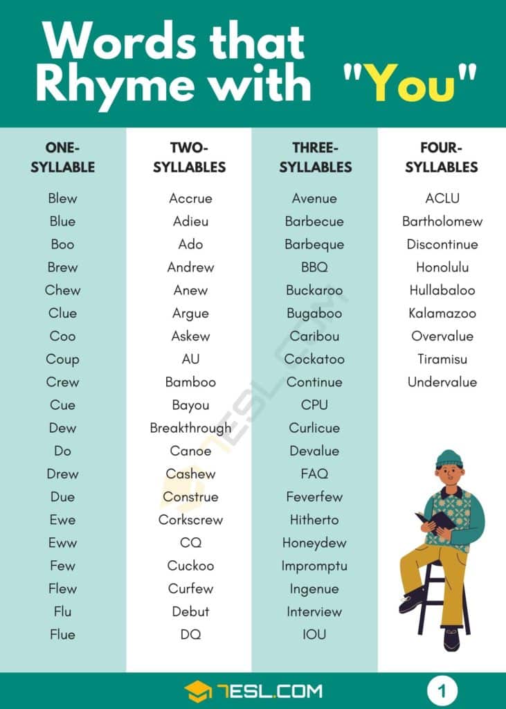 Words That Rhyme with "You"